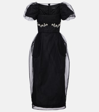 Robe midi brodée en tulle | Simone Rocha