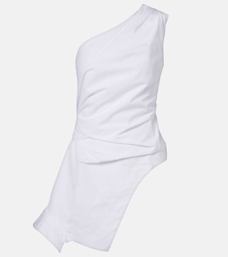 Asymmetric one-shoulder cotton poplin top | Róhe
