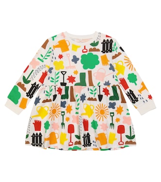 Printed cotton jersey dress in white | Stella McCartney Kids