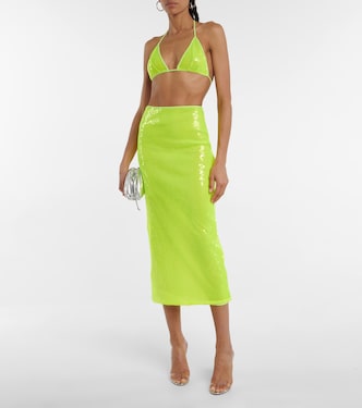 Sequined triangle bikini top | David Koma