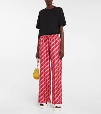 Pantaloni in seta ikat a gamba larga | Dries Van Noten