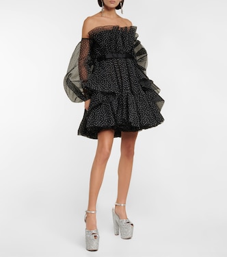 Miniabito in seta con scollo bardot | Giambattista Valli