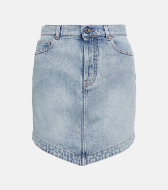 Minifalda en denim adornada | Alexandre Vauthier