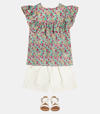 Top Bianca in cotone con stampa | Bonpoint