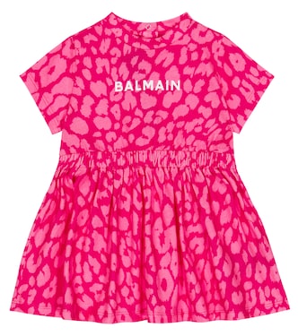 Baby - Abito in cotone con stampa | Balmain Kids