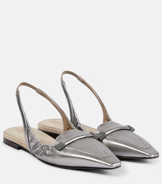 Ballerine slingback in pelle | Brunello Cucinelli