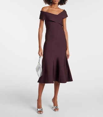 Asymmetric off-shoulder midi dress | Roland Mouret