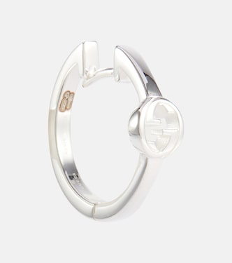Orecchini a cerchio Interlocking G in argento sterling | Gucci