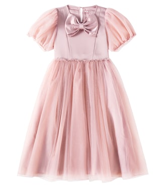 Bow-detail tulle-trimmed dress | Konges Sløjd
