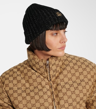Double G wool-blend lamé beanie | Gucci