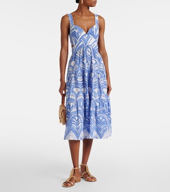 Abito midi Coco in cotone con stampa | Poupette St Barth