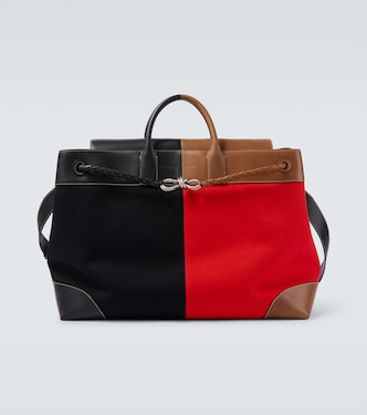 Andiamo Large leather-trimmed tote bag | Bottega Veneta