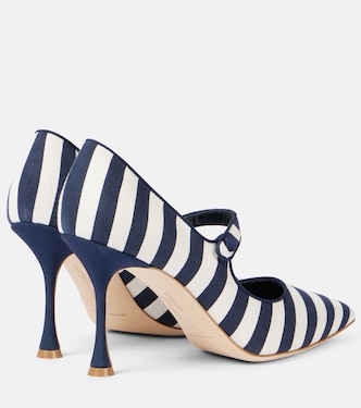 Escarpins Mary Jane Campari 90 rayés | Manolo Blahnik
