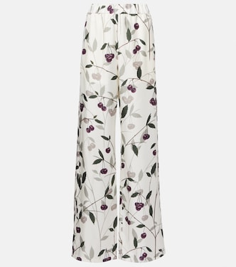 Printed silk twill wide-leg pants | Stella McCartney