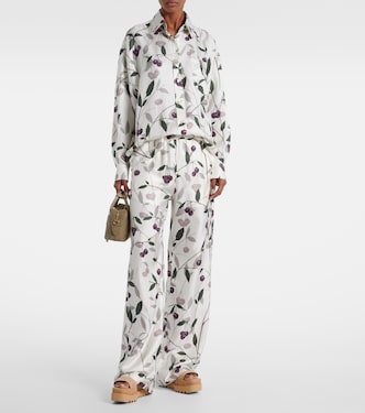 Printed silk twill wide-leg pants | Stella McCartney