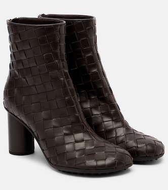 Atomic 75 Intrecciato leather ankle boots | Bottega Veneta