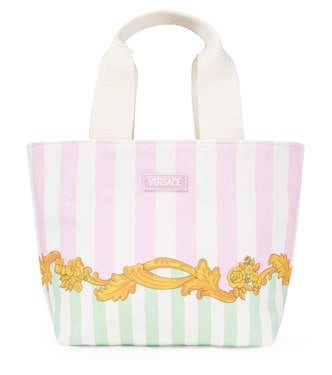Cabas Barocco rayé en toile | Versace Kids