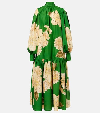 Midikleid Sage aus Seide | Alémais