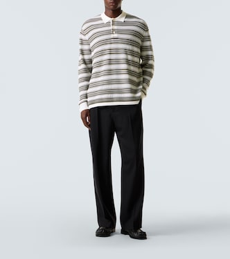 Samuel striped wool-blend polo sweater | Wales Bonner