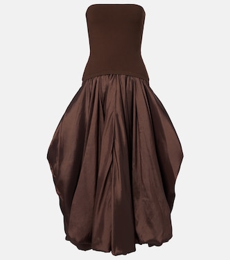 Izzy strapless taffeta midi dress | Simkhai