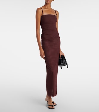Falda midi de jersey de tiro alto  | SIR