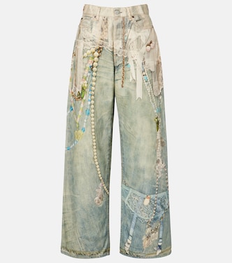 1981 printed mid-rise wide-leg jeans | Acne Studios