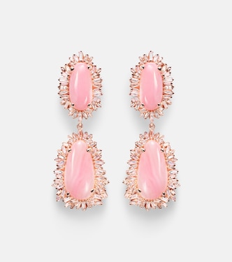 Pendientes de oro rosa de 18 ct con ópalo y diamantes | Suzanne Kalan