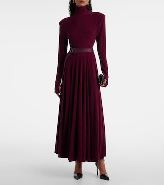Pleated turtleneck maxi dress | Norma Kamali