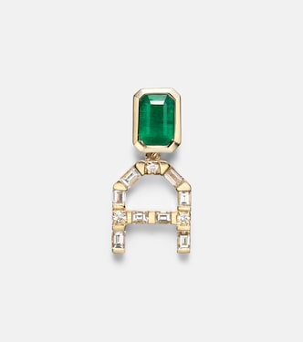 Ohrringe aus 18kt Gelbgold mit Diamanten und Smaragden | Shay Jewelry