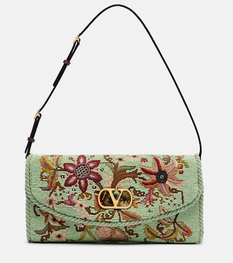 Devain Small beaded floral shoulder bag | Valentino Garavani