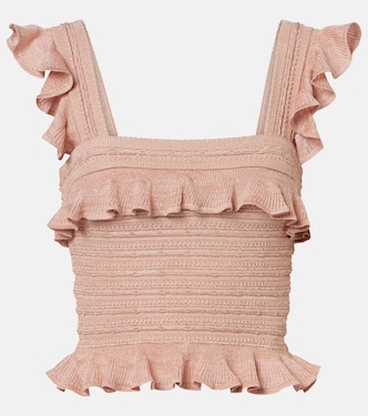 Rebellion ruffled lamé top | Zimmermann
