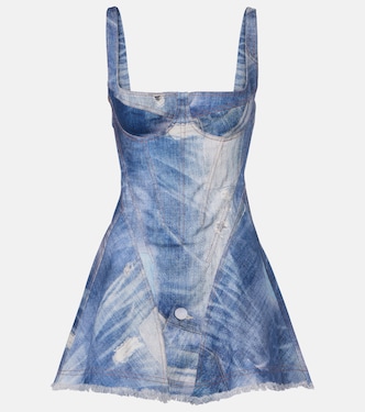 Faded denim minidress | Roberto Cavalli