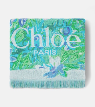 Floral logo cotton terry towel | Chloé