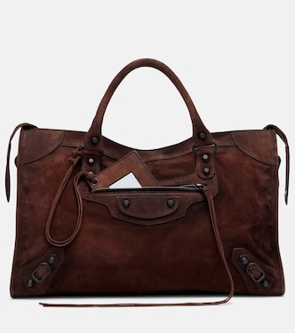 Le City Medium suede top-handle bag | Balenciaga