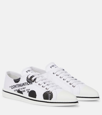Sneakers a stampa in gabardine | Prada