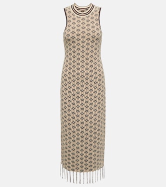 Robe midi en jacquard à ornements | Dodo Bar Or