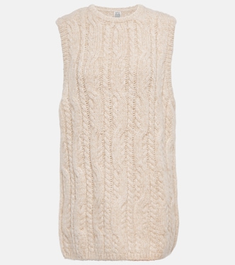 Chaleco de punto trenzado en alpaca | Toteme
