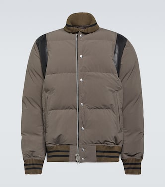 Chaqueta bomber ribeteada en piel | Sacai