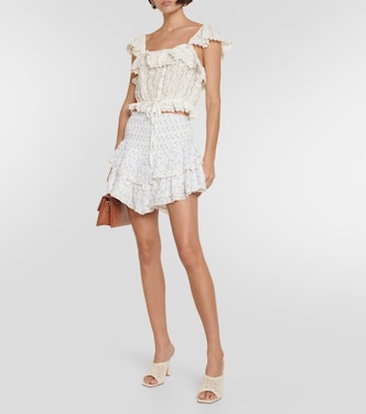 Minifalda Stone de algodón floral | LoveShackFancy