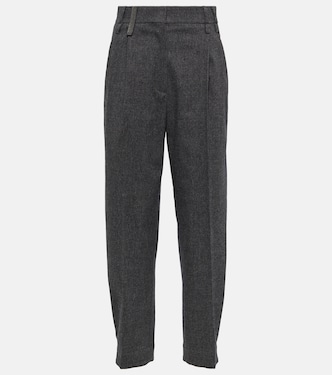 Pantaloni in misto lana a vita media | Brunello Cucinelli
