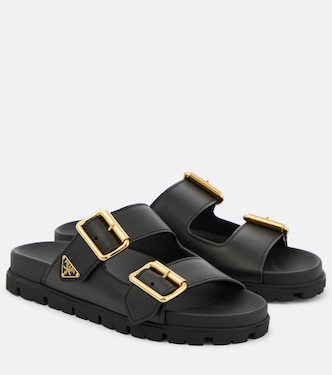Logo leather sandals | Prada