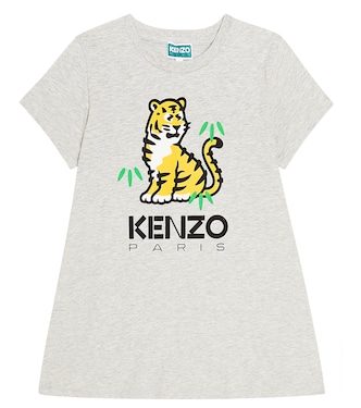 Printed cotton jersey T-shirt dress  | Kenzo Kids
