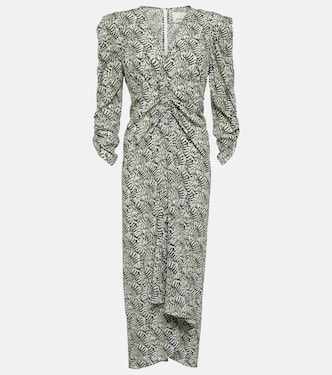 Robe midi Albiniga imprimée en soie mélangée | Isabel Marant