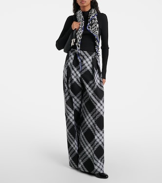 Checked wool wide-leg pants | Burberry