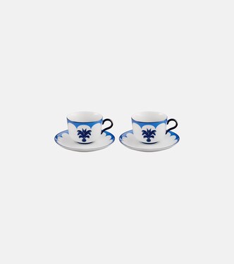 Jaipur set of 2 teacups and saucers | Aquazzura Casa