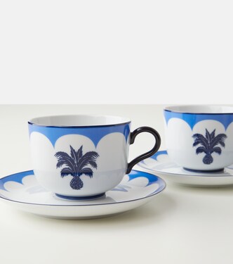 Jaipur set of 2 teacups and saucers | Aquazzura Casa