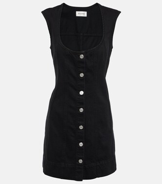 The Seamed Scoop denim minidress | Frame
