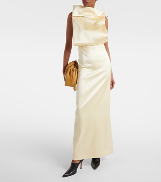 Pin silk-blend satin gown | Loewe