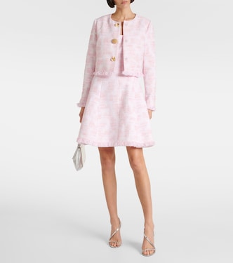 Vestido corto de tweed adornado | Oscar de la Renta
