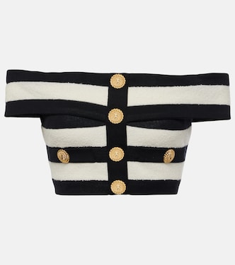 Top raccourci rayé | Balmain